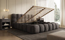 Designer Polsterbett Boston Ribstof met opbergruimte