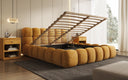 Designer Polsterbett Boston Ribstof met opbergruimte