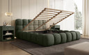 Designer gestoffeerd bed Boston Bouclé met opbergruimte