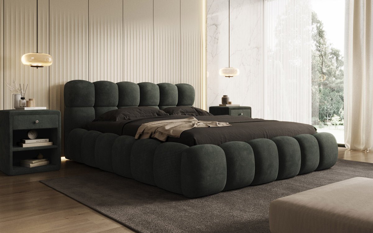 Designer Polsterbett Boston Cord met opbergruimte inclusief montage
