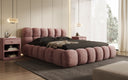 Designer Polsterbett Boston Ribstof met opbergruimte