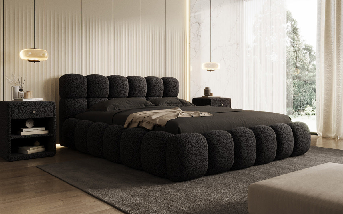 Designer gestoffeerd bed Boston Wild Edition met opbergruimte