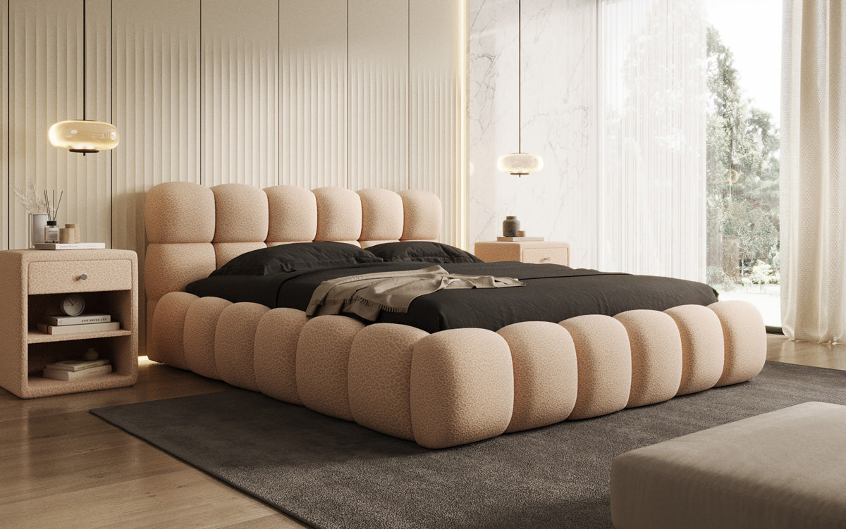 Designer gestoffeerd bed Boston Wild Edition met opbergruimte