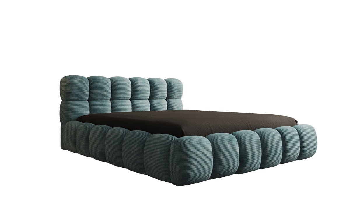 Designer Polsterbett Boston Ribstof met opbergruimte