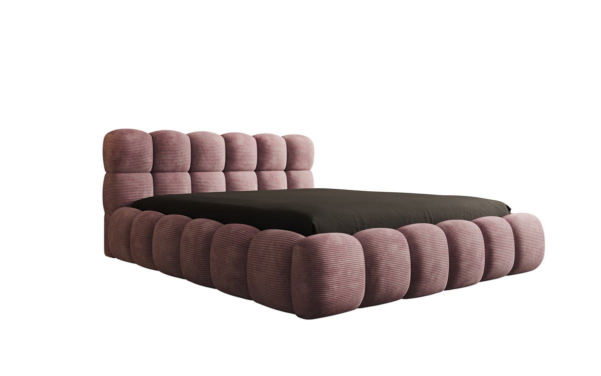 Designer Polsterbett Boston Ribstof met opbergruimte