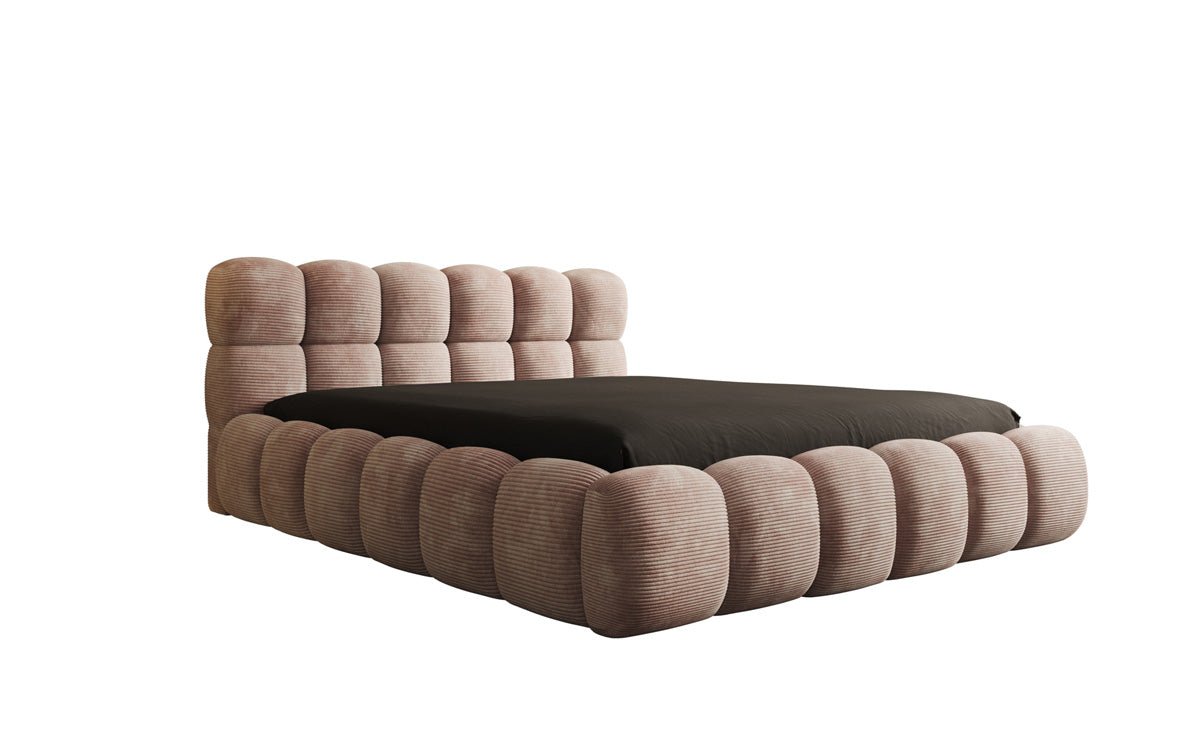 Designer Polsterbett Boston Ribstof met opbergruimte