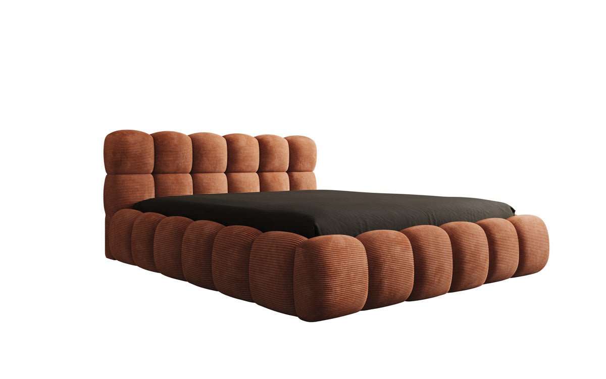 Designer Polsterbett Boston Ribstof met opbergruimte