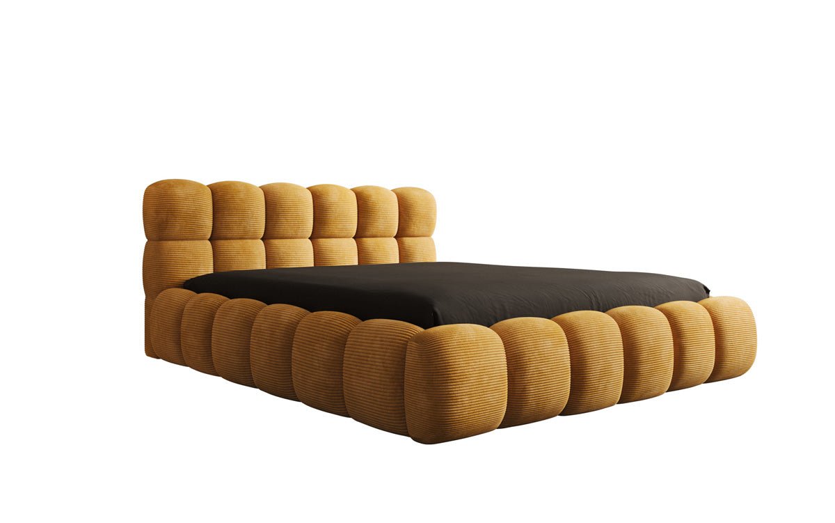 Designer Polsterbett Boston Ribstof met opbergruimte