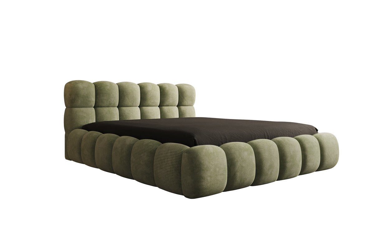 Designer Polsterbett Boston Ribstof met opbergruimte
