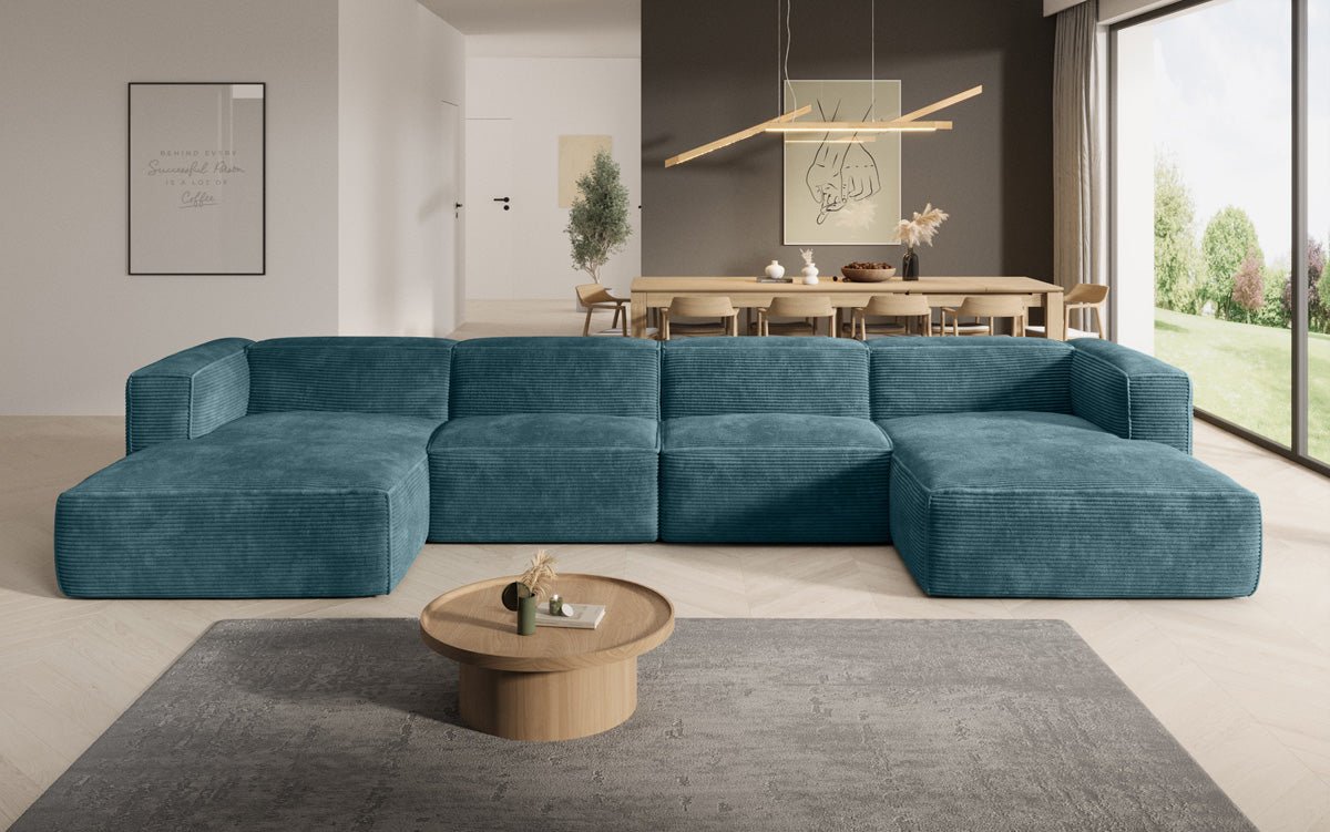Designer Sofa Comfy U in Ribstof