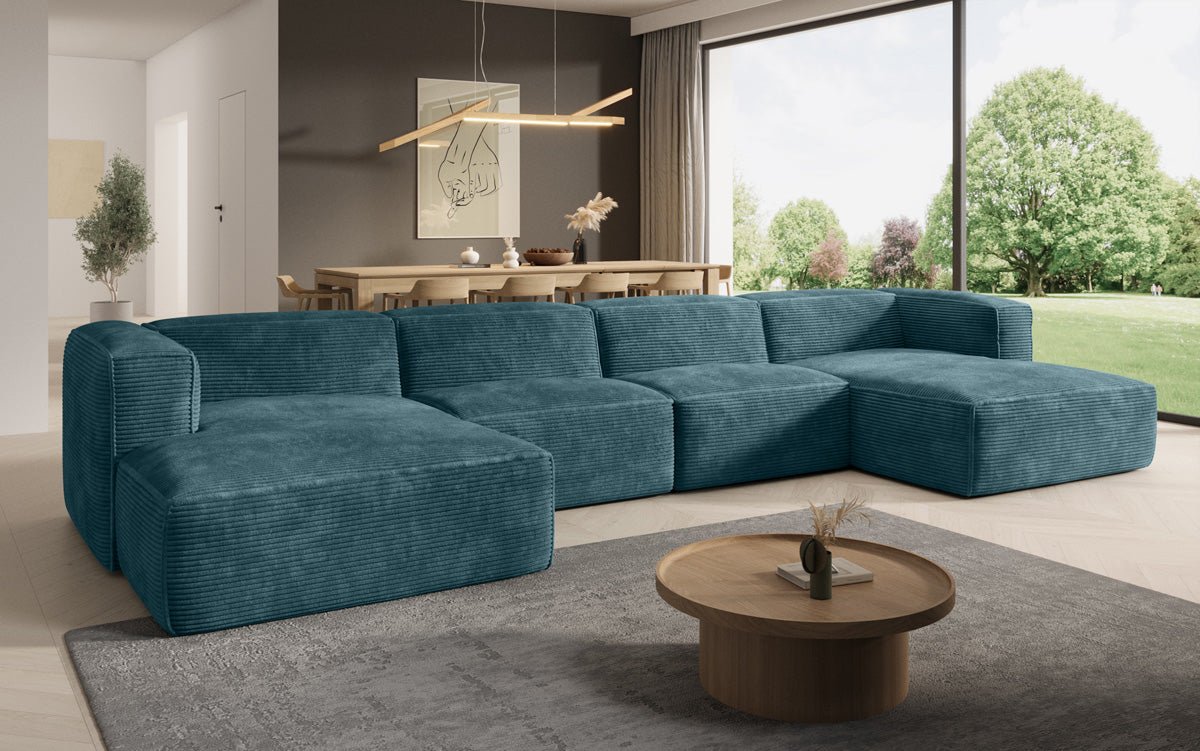 Designer Sofa Comfy U in Ribstof