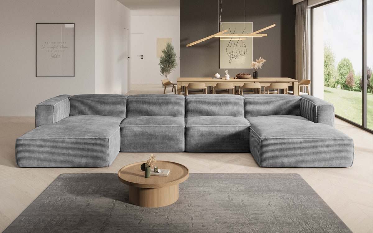 Designer Sofa Comfy U in Ribstof