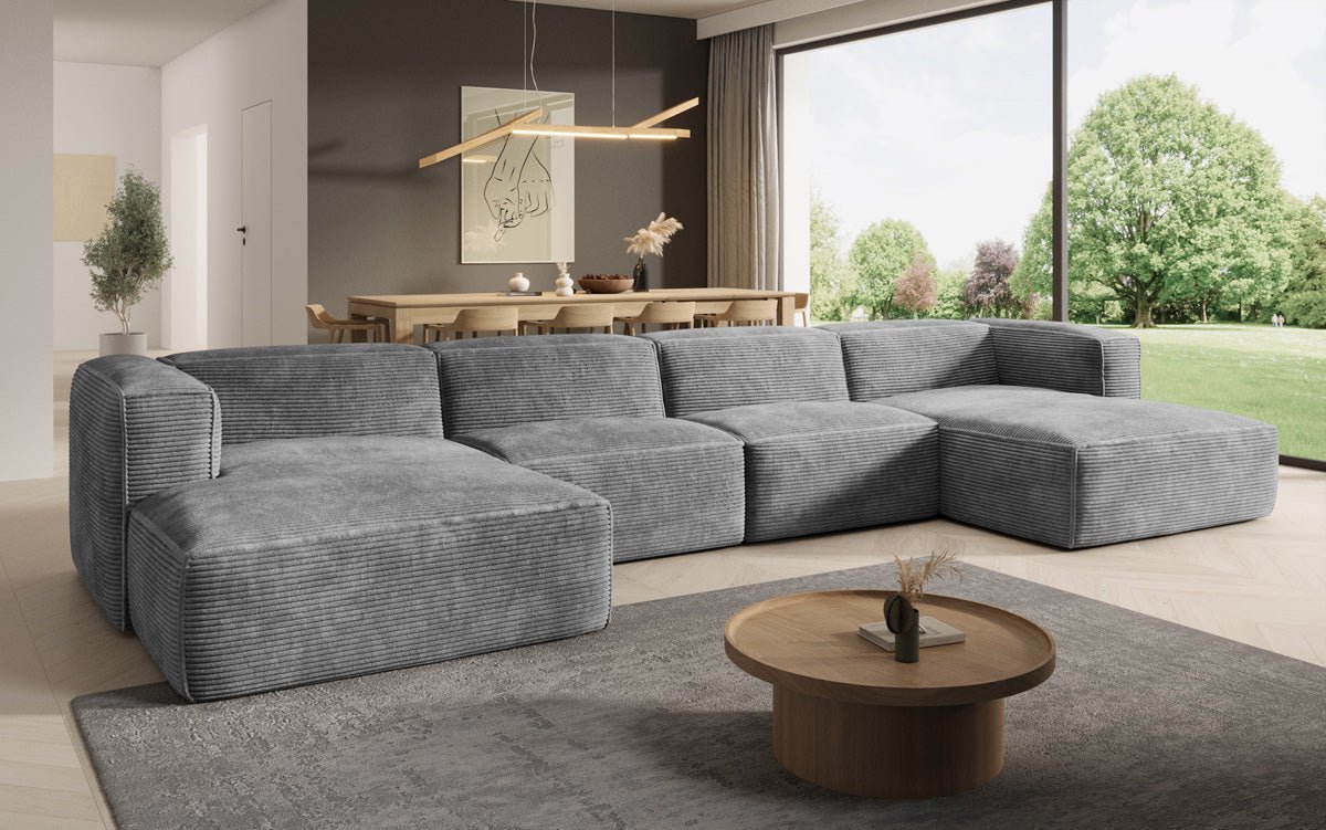 Designer Sofa Comfy U in Ribstof