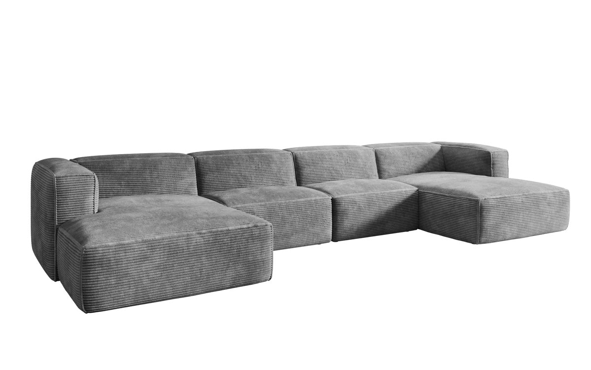 Designer Sofa Comfy U in Ribstof