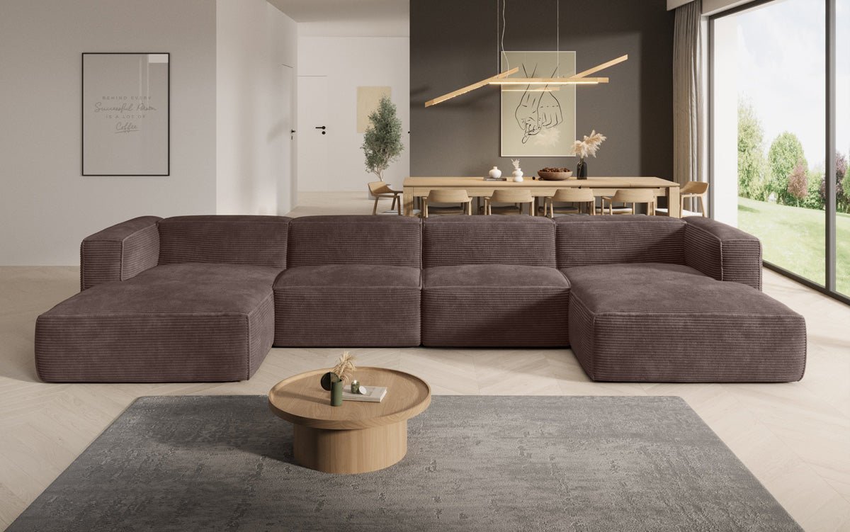 Designer Sofa Comfy U in Ribstof