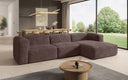 Designer hoekbank Comfy in Ribstof