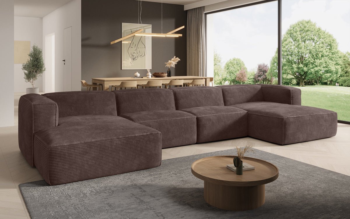 Designer Sofa Comfy U in Ribstof