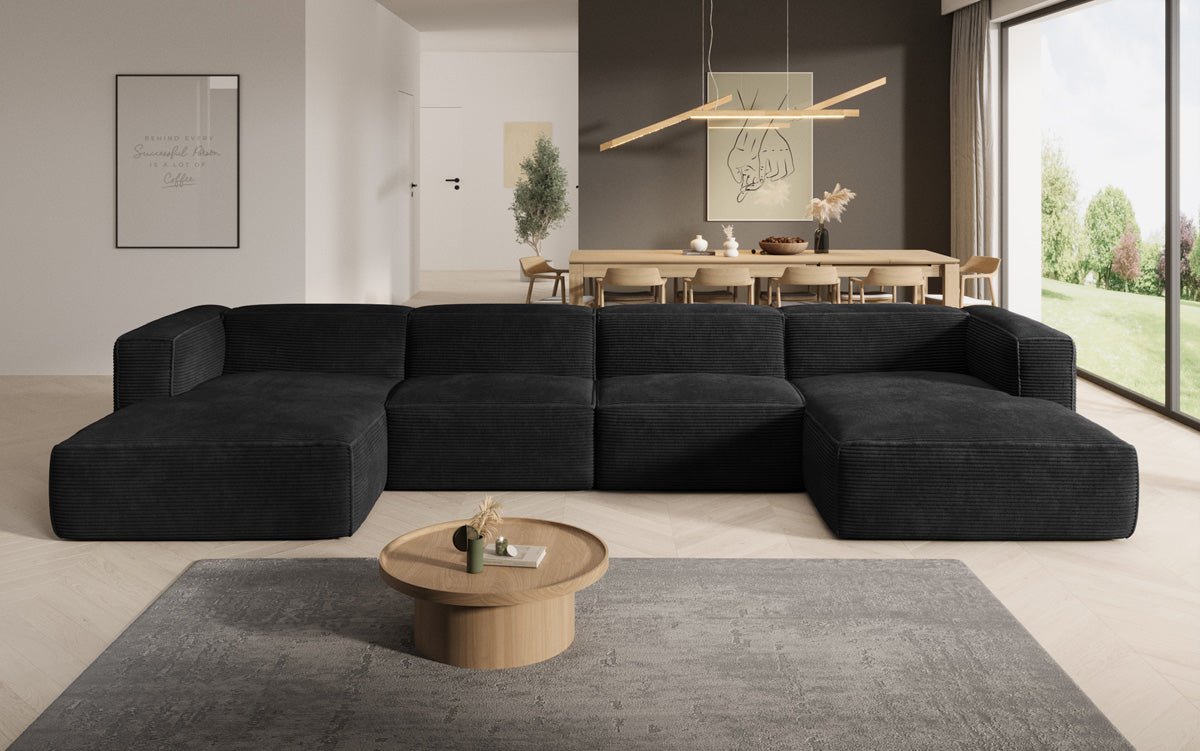 Designer Sofa Comfy U in Ribstof