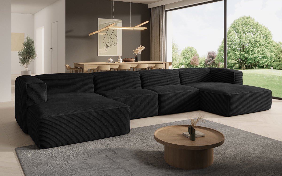 Designer Sofa Comfy U in Ribstof