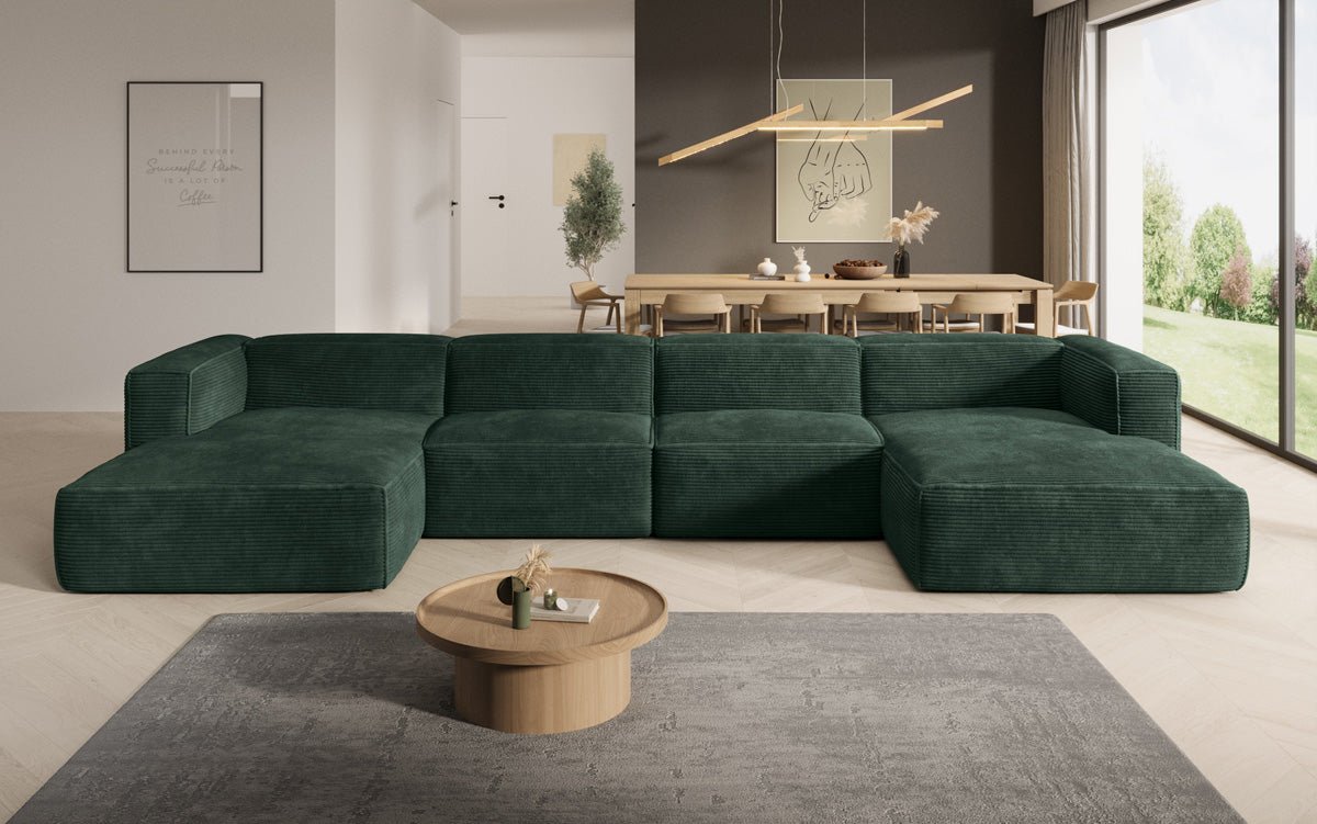 Designer Sofa Comfy U in Ribstof