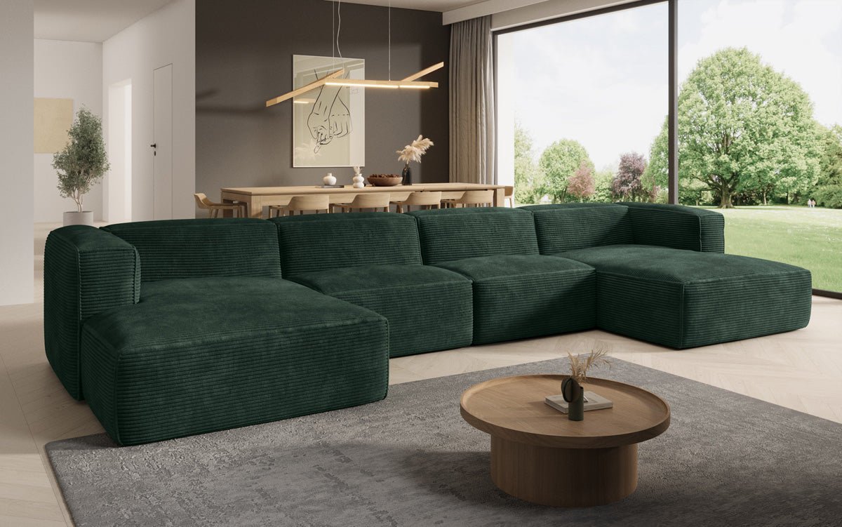 Designer Sofa Comfy U in Ribstof