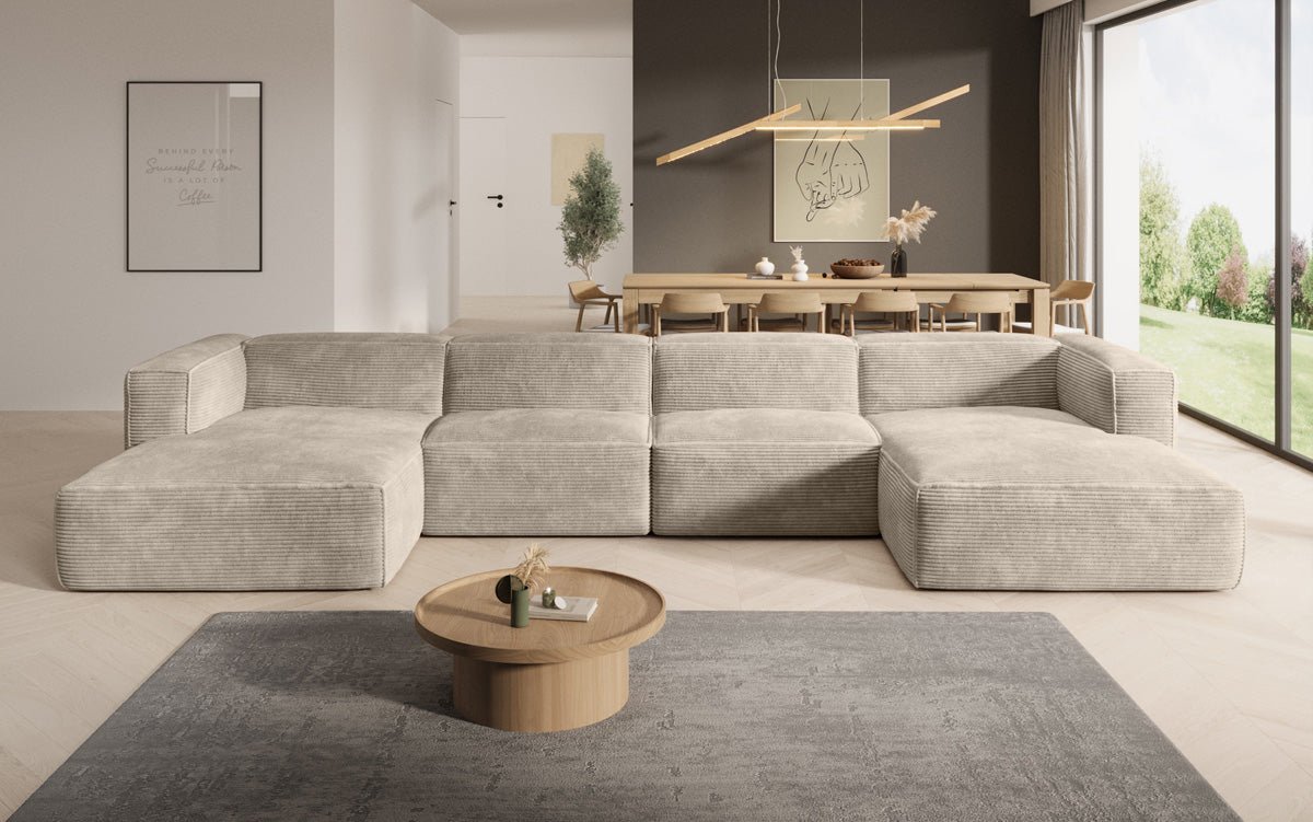 Designer Sofa Comfy U in Ribstof