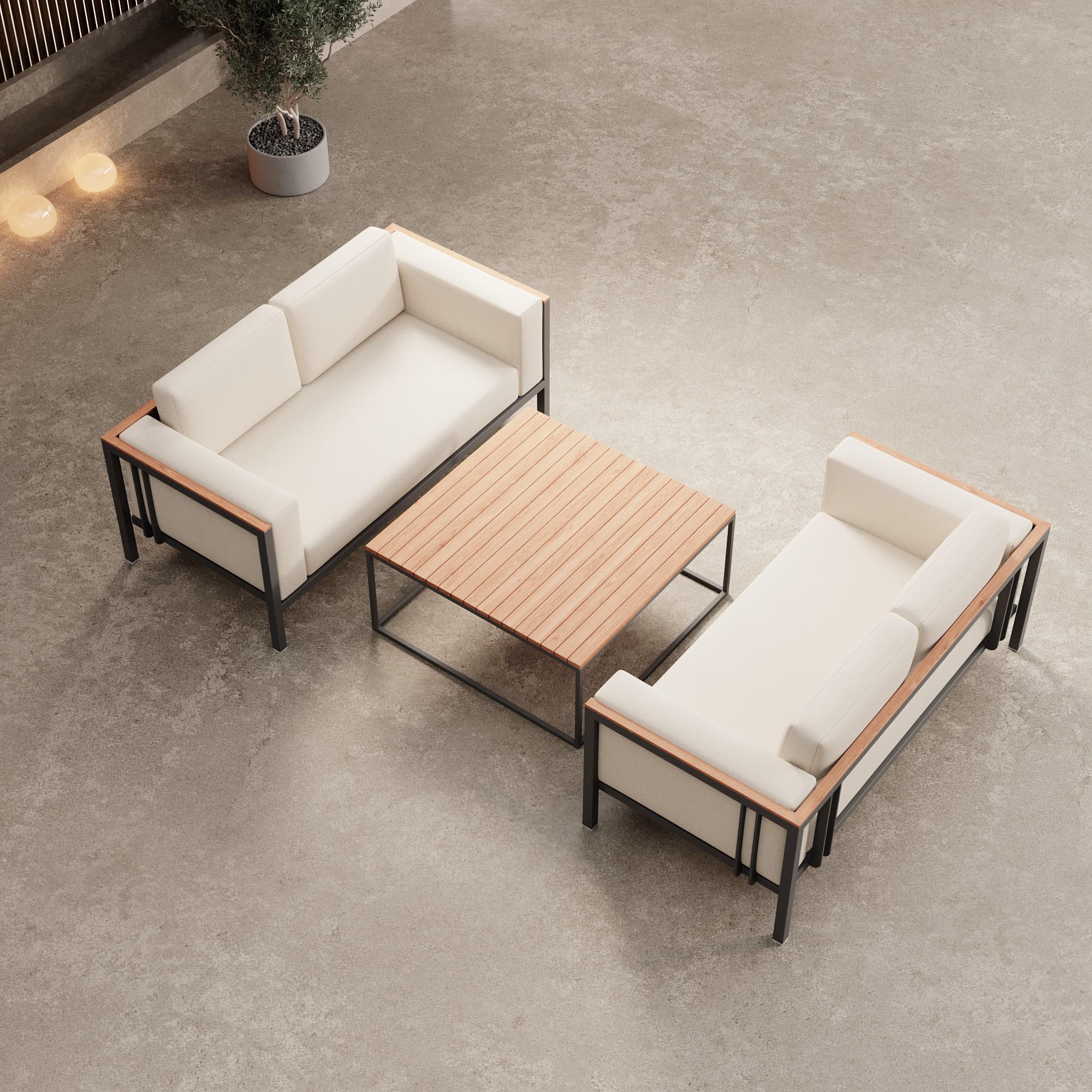 Euphoria – 2 loungesofa's & tafel van aluminium | Aevora™ Kollektion