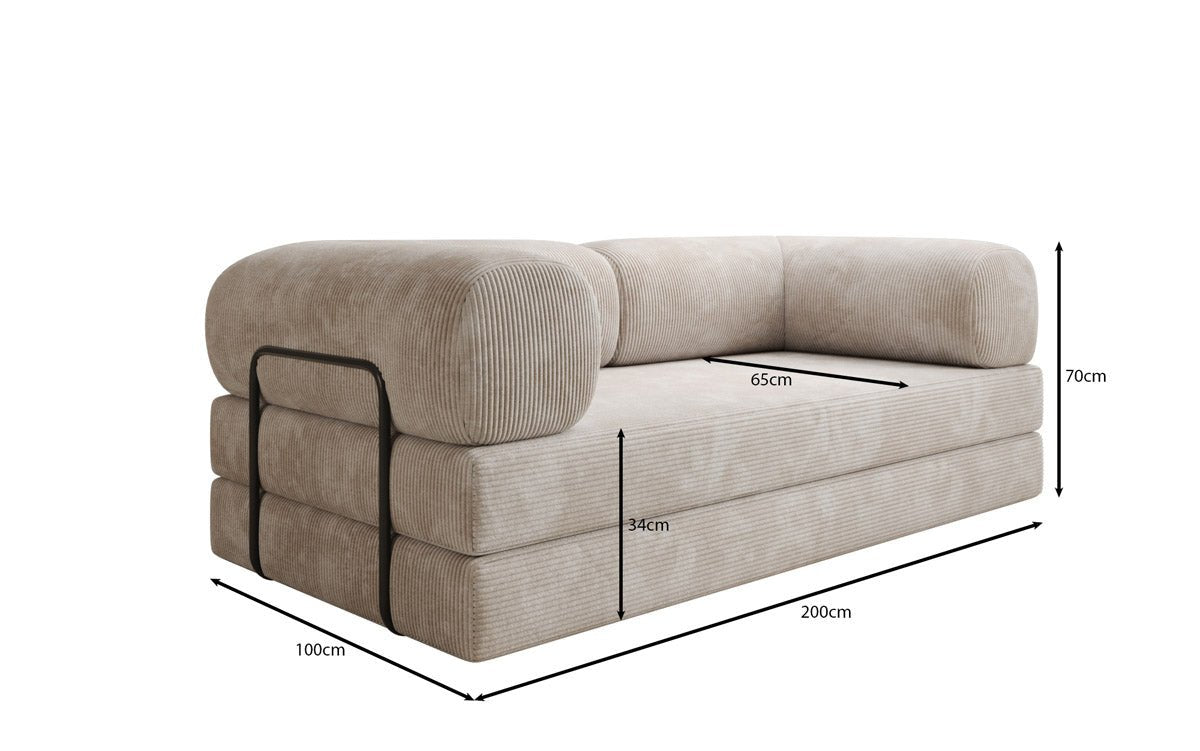 Designer Sofa Lazy 3-zits in Corduroy