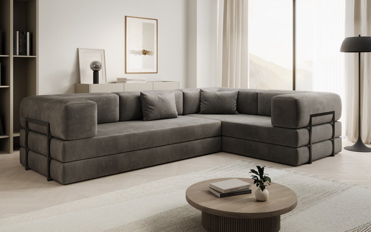 Designer Sofa Lazy L gesloten in Samt
