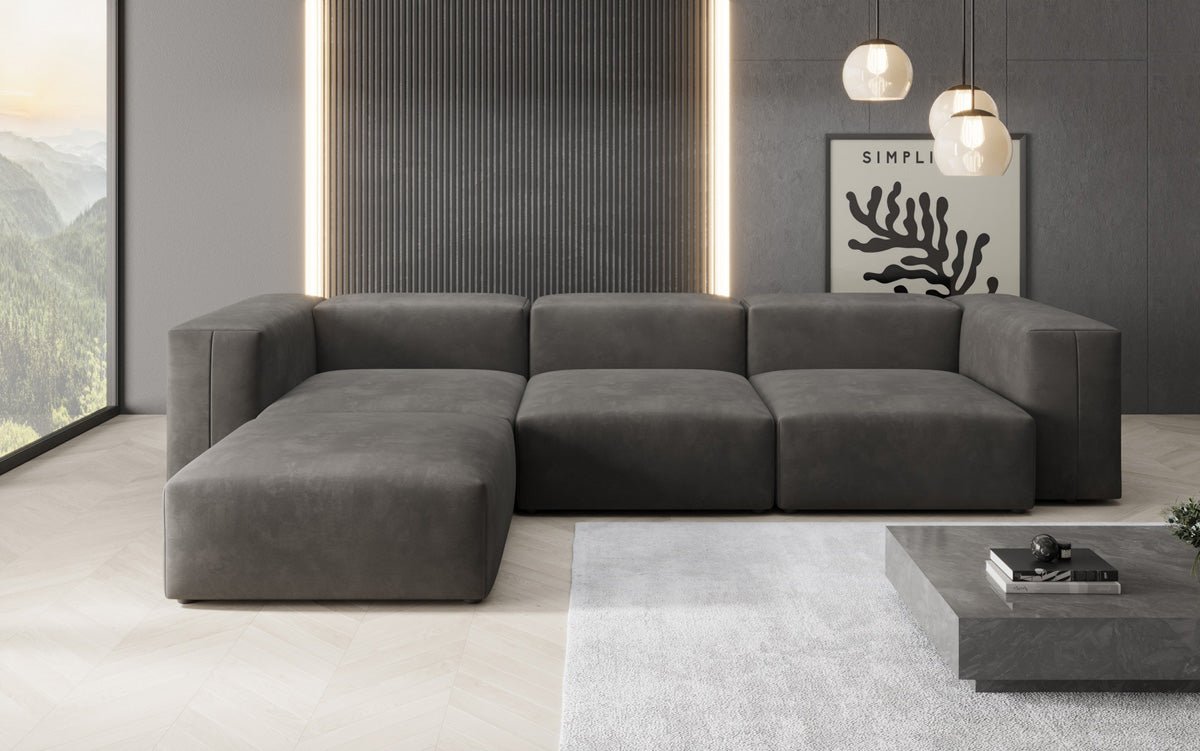 Ontwerper L-bank Snug in Fluweel