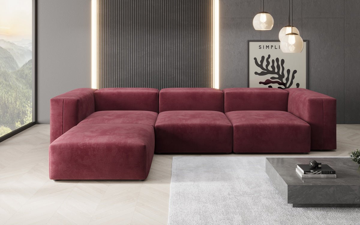 Ontwerper L-bank Snug in Fluweel