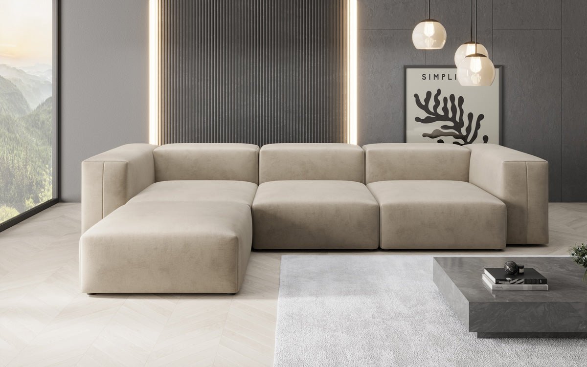 Ontwerper L-bank Snug in Fluweel