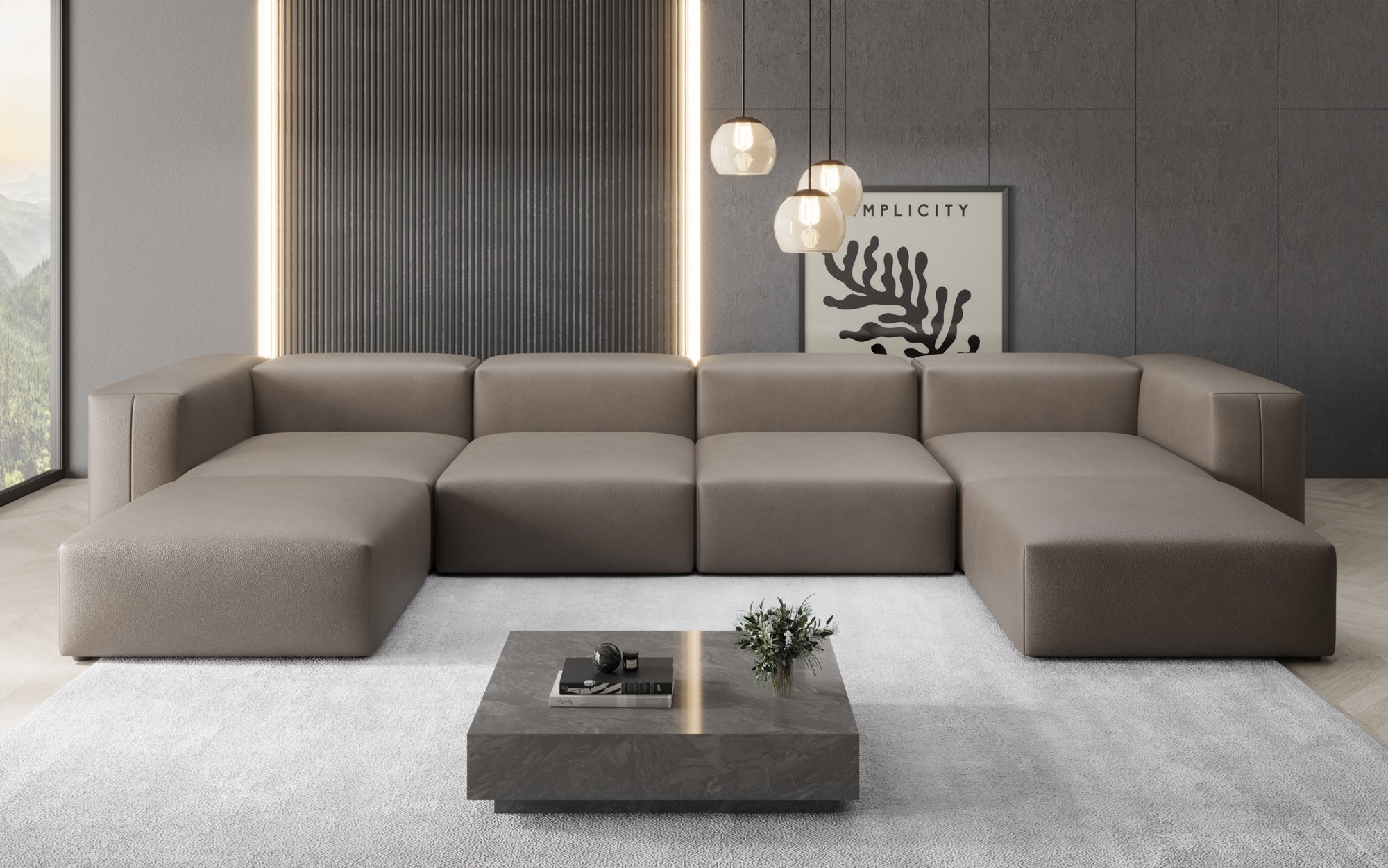 Designer U Bank Snug van echt leer