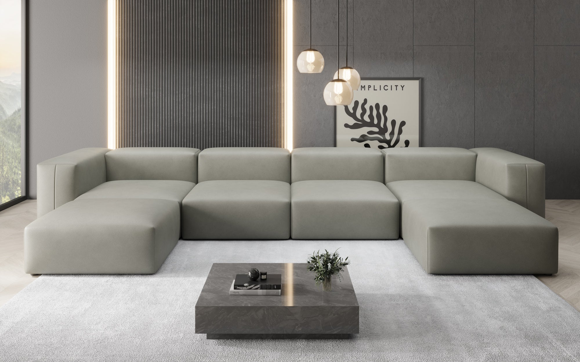 Designer U Bank Snug van echt leer