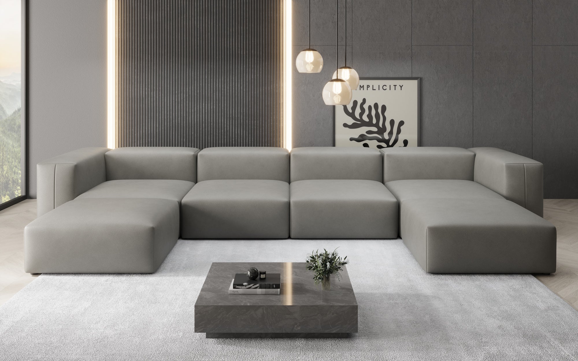 Designer U Bank Snug van echt leer