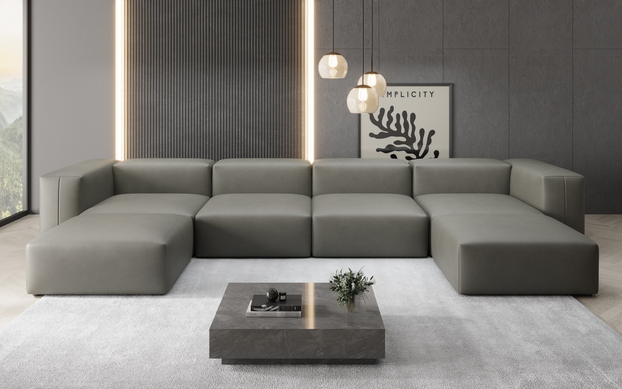 Designer U Bank Snug van echt leer