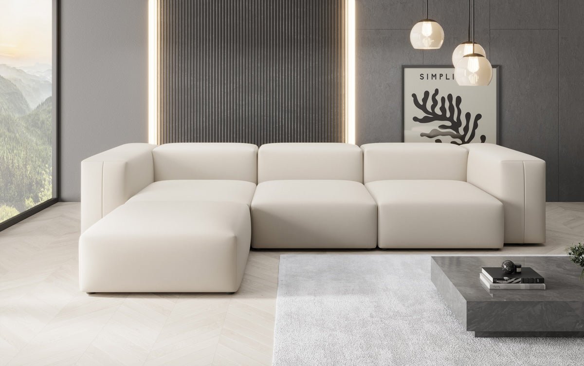 Designer L-bank Snug in Stof