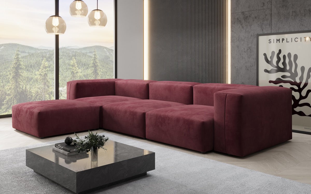 Ontwerper L-bank Snug in Fluweel