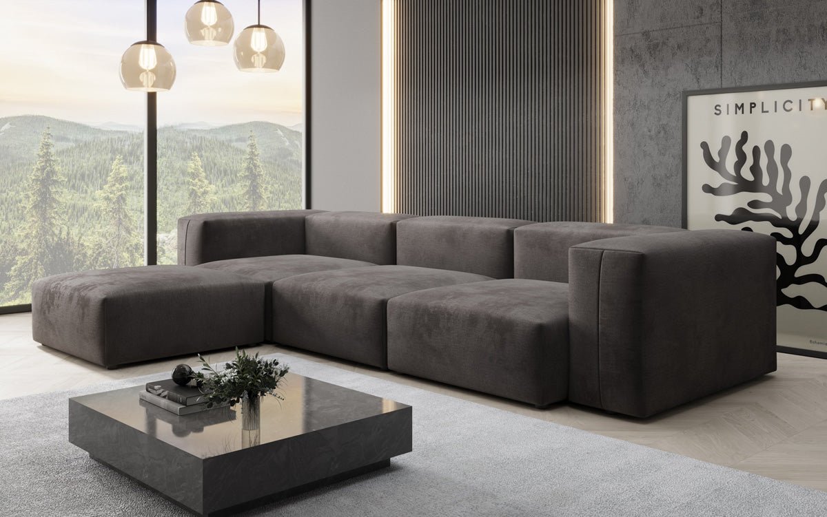 Ontwerper L-bank Snug in Fluweel
