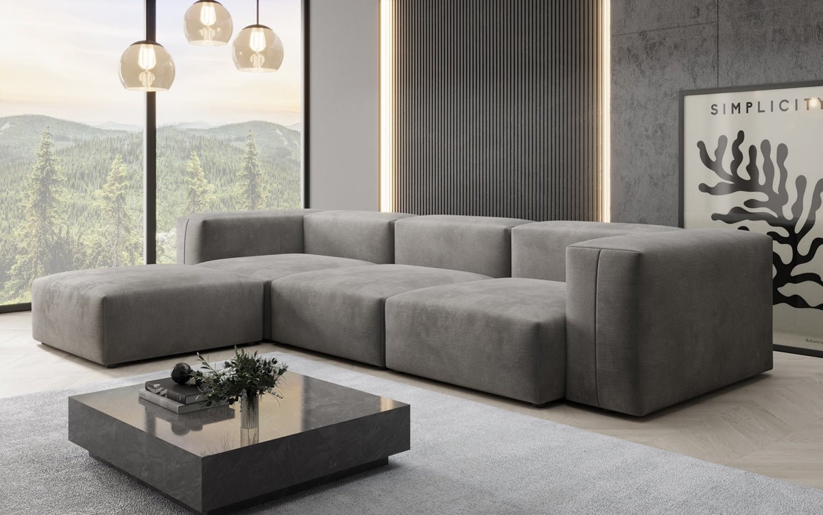 Ontwerper L-bank Snug in Fluweel