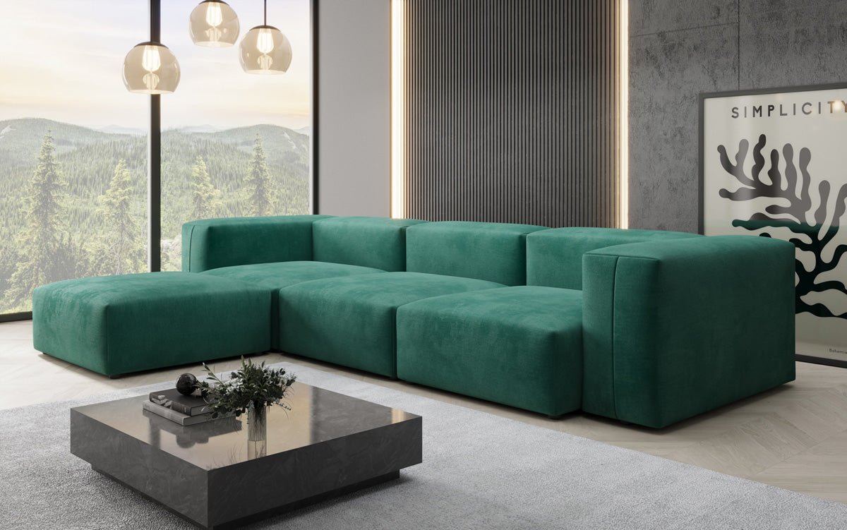 Ontwerper L-bank Snug in Fluweel