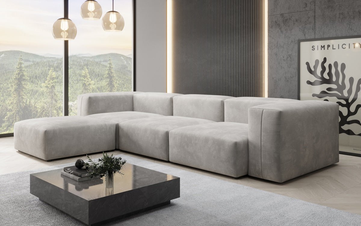 Ontwerper L-bank Snug in Fluweel