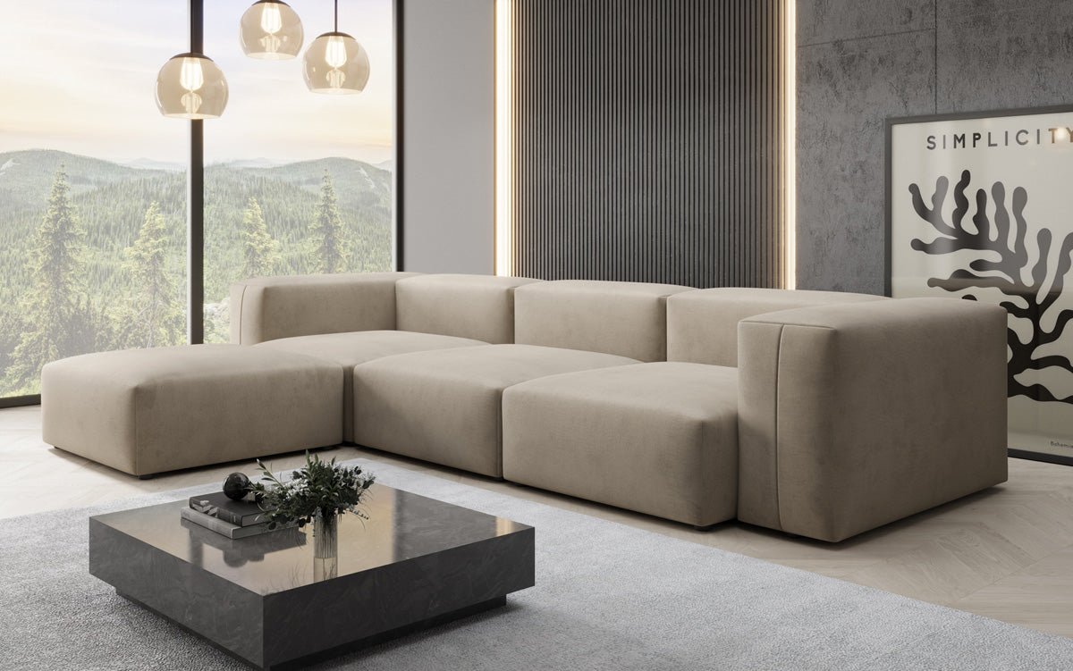 Ontwerper L-bank Snug in Fluweel