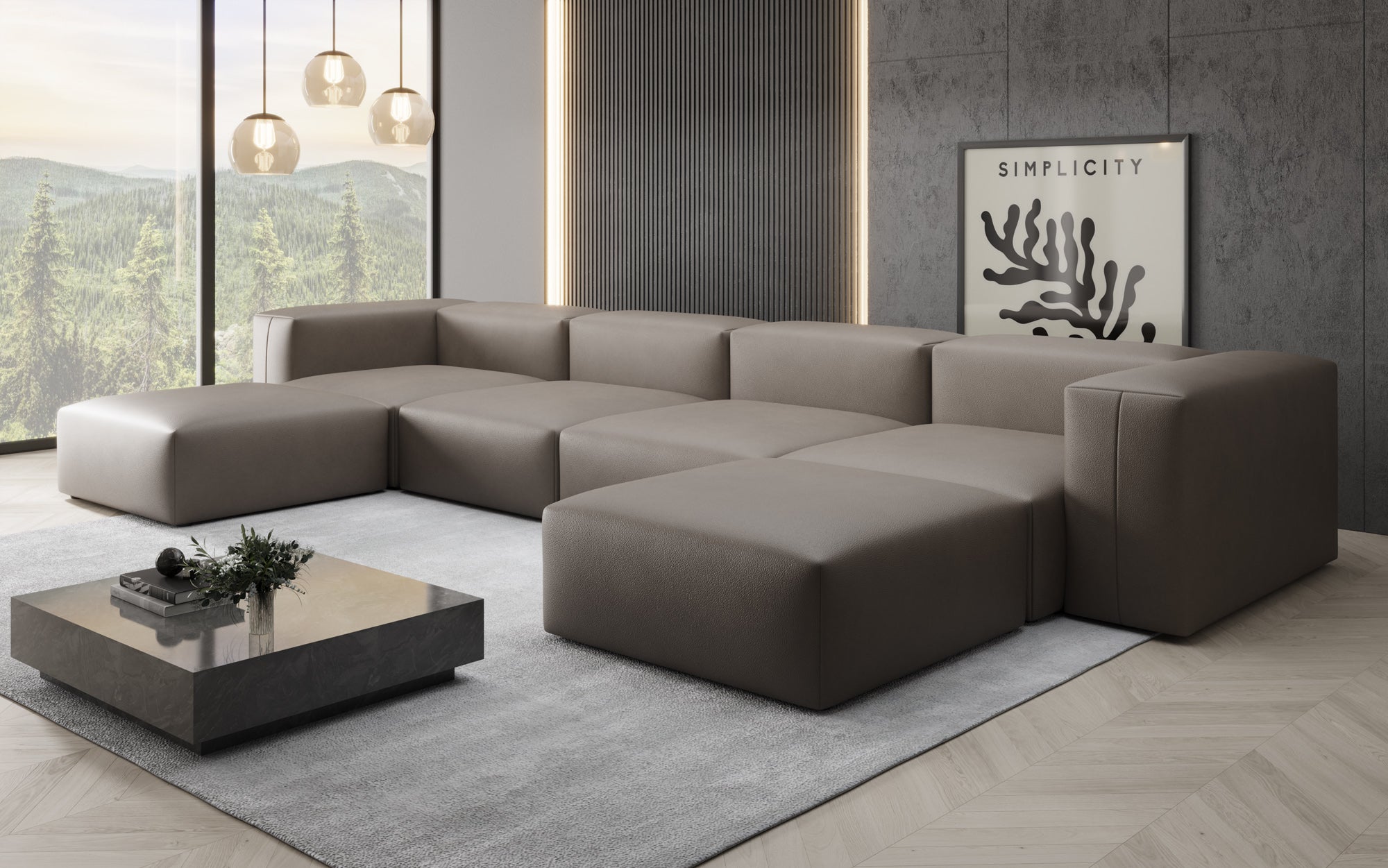 Designer U Bank Snug van echt leer