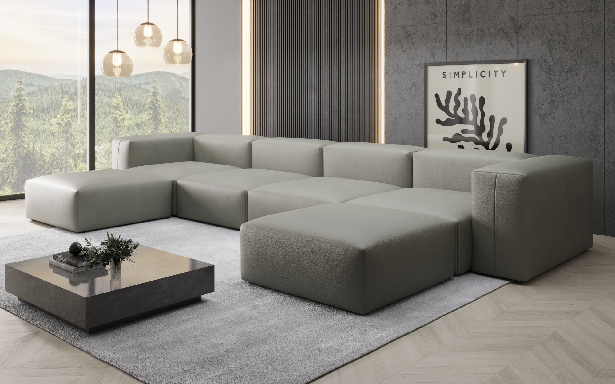 Designer U Bank Snug van echt leer