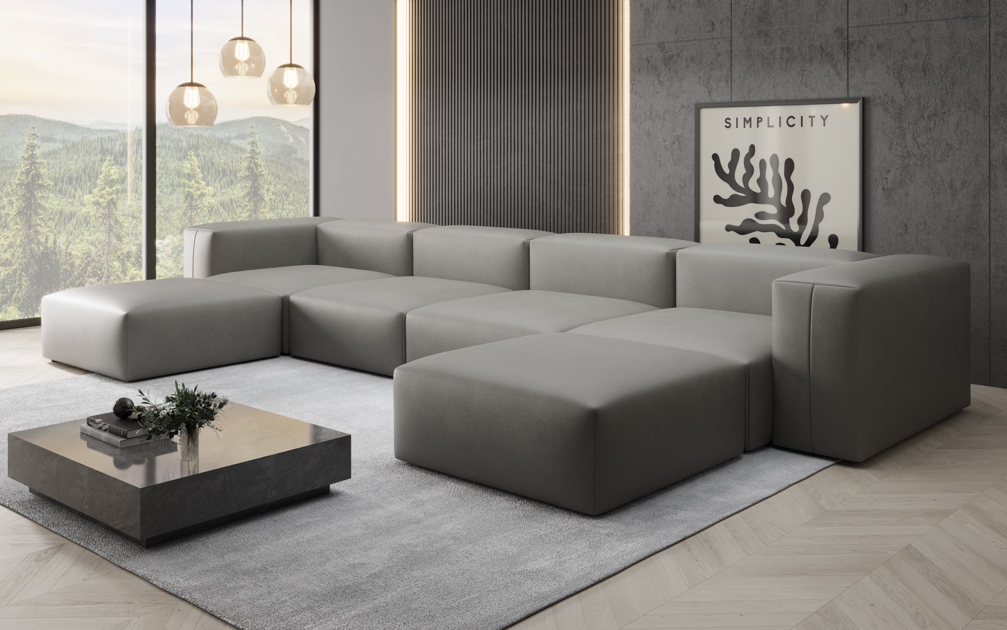 Designer U Bank Snug van echt leer