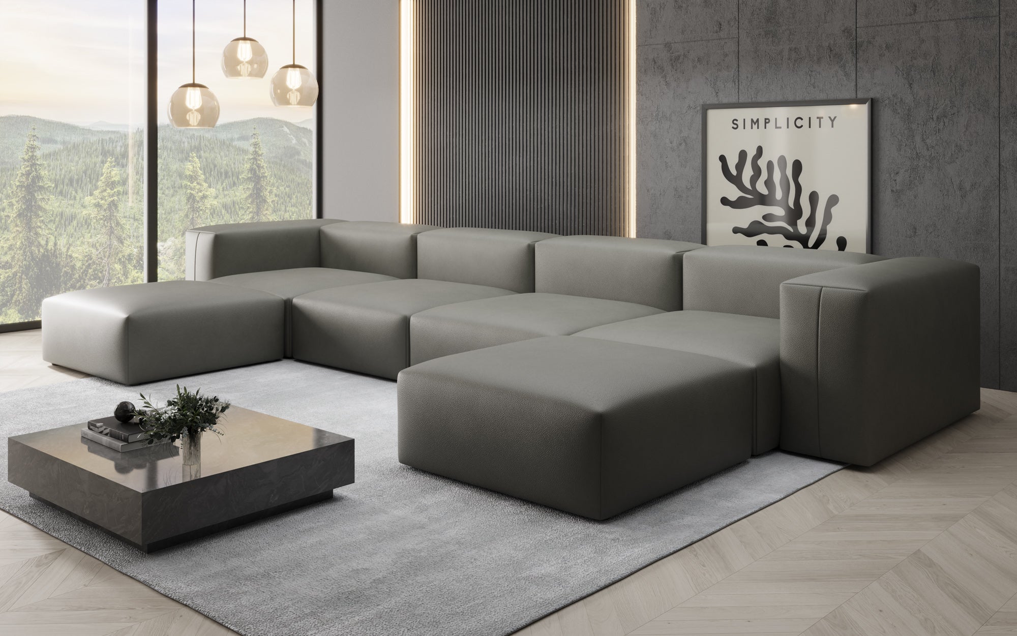 Designer U Bank Snug van echt leer