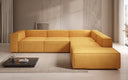 Designer-hoekbank Lesley met lange ottomane in structuurstof