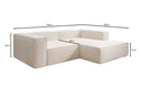 Designer-hoekbank Lesley Mini in structuurstof