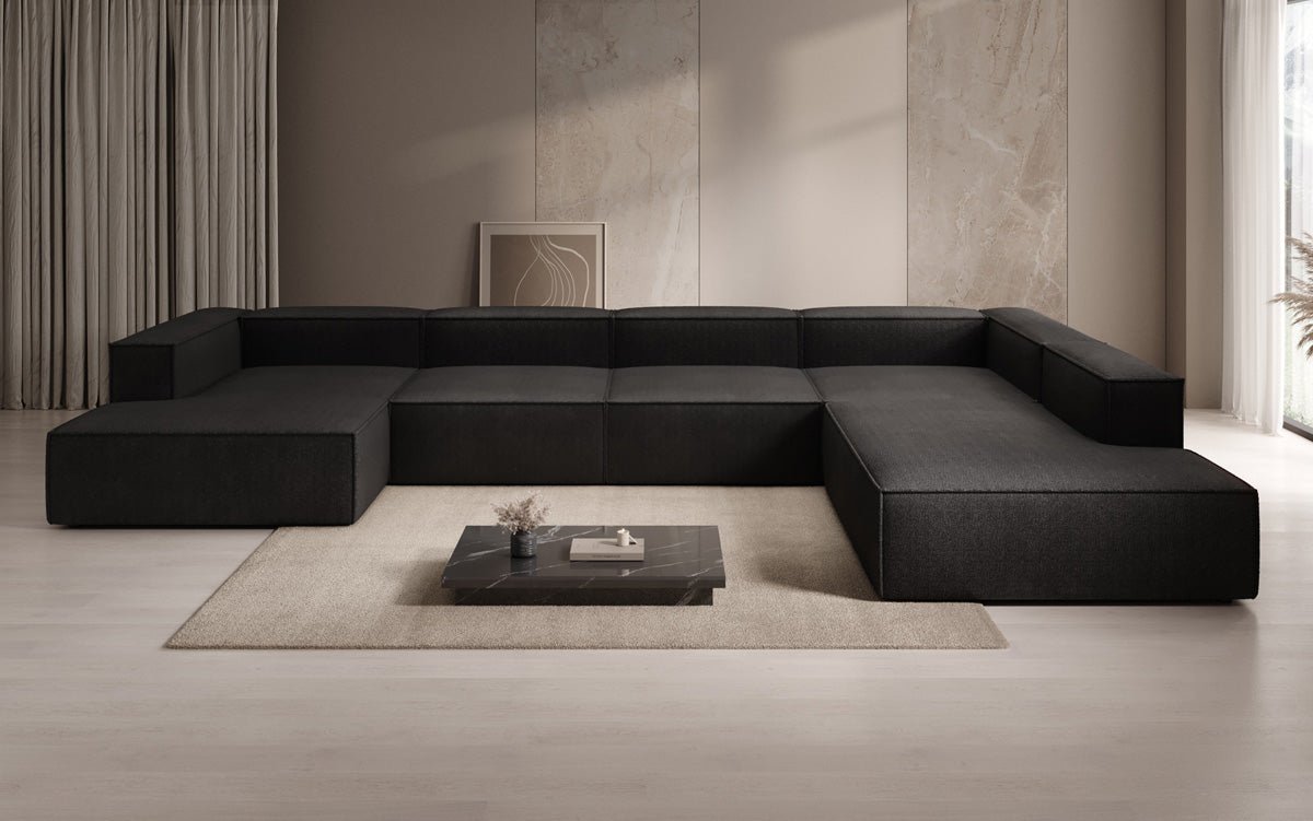 Designer Sofa Lesley U XXL in Bouclé